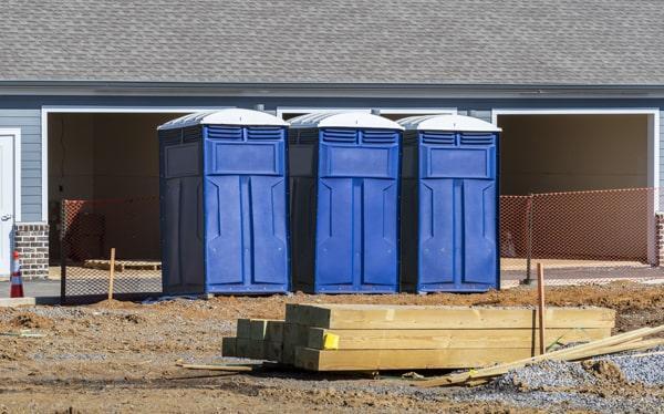 Industrial portable restrooms at a plant